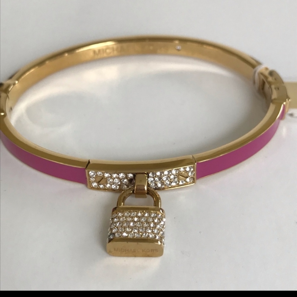Brand New with tags Michael Kor Pink Enamel Braclet - Picture 5 of 7